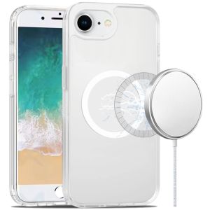 For iPhone 16E / SE4 [Magnetic Circle] Smooth Safe Matte Feel Hybrid Case - Clear