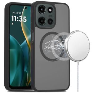 For Moto G Stylus 5G 2026/2025 [Magnetic Circle] Smooth Safe Matte Feel Hybrid Case - Black