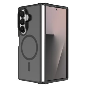 For Samsung Z Fold 8 Ultra [Magnetic Circle] Smooth Safe Matte Feel Hybrid Case - Black