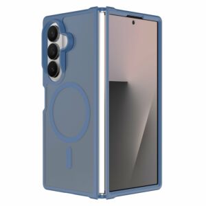 For Samsung Z Fold 8 Ultra [Magnetic Circle] Smooth Safe Matte Feel Hybrid Case - Navy Blue