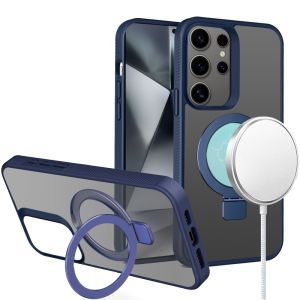 For Samsung Galaxy s24 Plus Skin Touch Feel HQ [Magnetic Circle] Kickstand Hybrid - Blue