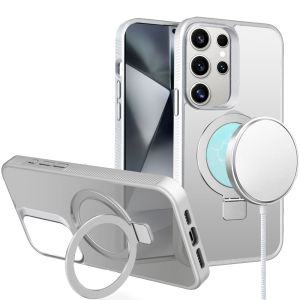 For Samsung Galaxy s24 Skin Touch Feel HQ [Magnetic Circle] Kickstand Hybrid - Matte Clear