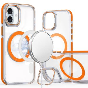 For iPhone 16 6.1 inch MagSonic Camera Bracket Stand Magnetic Ring Circle Hybrid - Orange