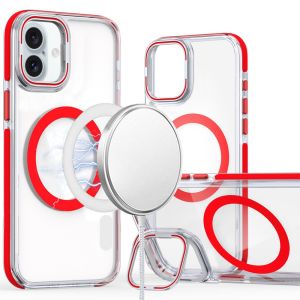 For iPhone 16 6.1 inch MagSonic Camera Bracket Stand Magnetic Ring Circle Hybrid - Red