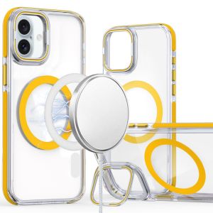 For iPhone 16 6.1 inch MagSonic Camera Bracket Stand Magnetic Ring Circle Hybrid - Yellow
