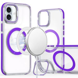 For iPhone 16 Plus 6.7 inch MagSonic Camera Bracket Stand Magnetic Ring Circle Hybrid - Purple