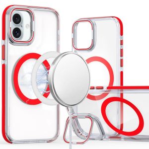 For iPhone 16 Plus 6.7 inch MagSonic Camera Bracket Stand Magnetic Ring Circle Hybrid - Red