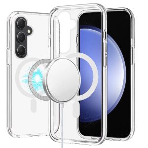 For Samsung s23 FE 5G Sturdy Ultra [Magnetic Circle] Thick 3mm Transparent Hybrid - Clear