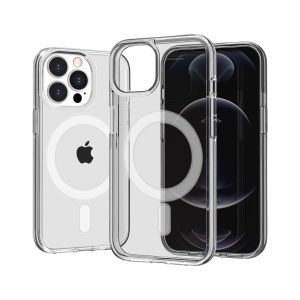 For iPhone 13/14 Sturdy Ultra (Magnetic Circle) Thick 3mm Transparent Hybrid - Clear