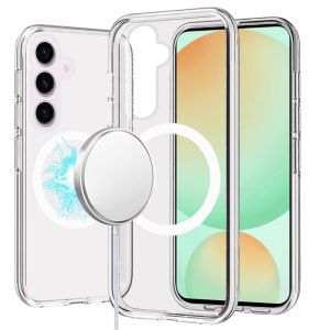 For Samsung S24 FE Sturdy Ultra [Magnetic Circle] Thick 3mm Transparent Hybrid - Clear