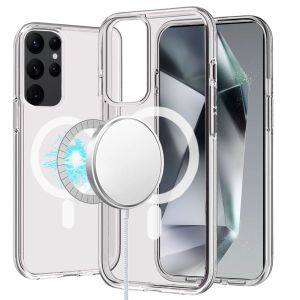For Samsung Galaxy s24 Sturdy Ultra [Magnetic Circle] Thick 3mm Transparent Hybrid - Clear
