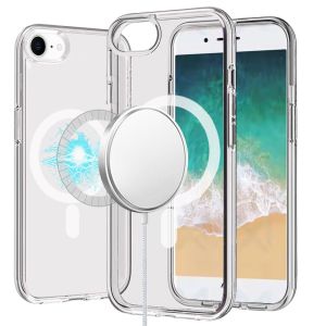 For iPhone 16E / SE4 Sturdy Ultra [Magnetic Circle] Thick 3mm Transparent Hybrid - Clear