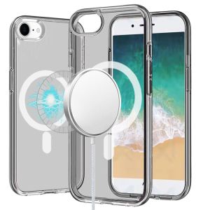 For iPhone 16E / SE4 Sturdy Ultra [Magnetic Circle] Thick 3mm Transparent Hybrid - Smoke