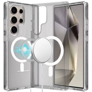 For Samsung s25 Ultra Sturdy Ultra [Magnetic Circle] Thick 3mm Transparent Hybrid - Smoke