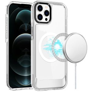For iPhone 12 Pro Max 6.7 Thick Transparent HQ [Magnetic Circle] Case - Clear