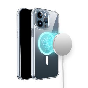 For iPhone 15 TRUE Transparent [Magnetic Circle] Shockproof Hybrid - Clear