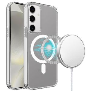 For Samsung S25 TRUE Transparent [Magnetic Circle] Shockproof Hybrid - Clear