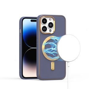 For iPhone 14 PRO 6.1" Ultimate PU Leather [Magnetic Circle] Beautiful Hybrid - Lavender