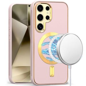 For Samsung Galaxy s24 Ultimate Quality PU Leather Hybrid Case Cover - Light Pink