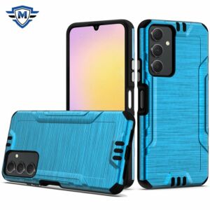 For Samsung A25 5G METKASE Strong Tough Metallic Design Hybrid in Premium Slide-Out Package - Dark Blue