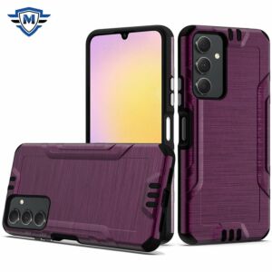 For Samsung A25 5G METKASE Strong Tough Metallic Design Hybrid in Premium Slide-Out Package - Dark Purple