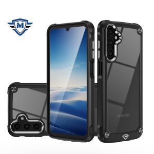 For Samsung A15 5G METKASE Ultimate CaseX Transparent Hybrid Case with Metal Buttons And Camera Edges in Premium Slide-Out Package - Black