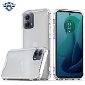 For Motorola Moto G 5G 2024 METKASE Colored Shockproof Transparent Hard PC TPU Hybrid Case Cover in Premium Slide-Out Package - Clear/Clear