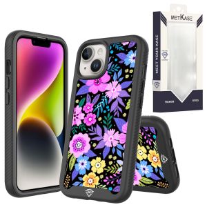 For iPhone 12 & iPhone 12 Pro METKASE Premium Exotic Design Hybrid Case in Slide-Out Package - Colorful Flower Arrangement