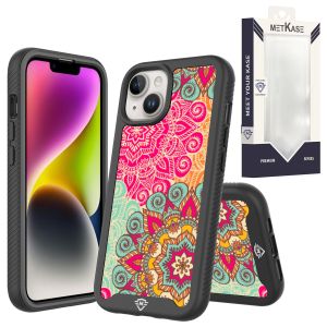 For iPhone 14 PRO MAX 6.7" METKASE Premium Exotic Design Hybrid Case in Slide-Out Package - Mandala