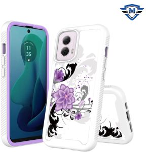 For Motorola Moto G 5G 2024 METKASE Premium Exotic Design Hybrid Case in Slide-Out Package - Purple Lily