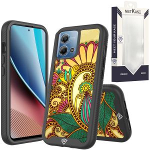 For Motorola G Stylus 5G 2023 METKASE Premium Exotic Design Hybrid Case in Slide-Out Package - Antique Flower