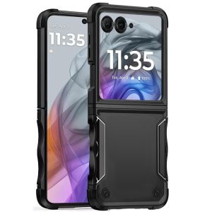 For Motorola Razr 2024 METKASE Exquisite Tough Shockproof Hybrid in Slide-Out Package - Black