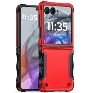 For Motorola Razr 2025 2024 METKASE Exquisite Tough Shockproof Hybrid in Slide-Out Package - Red