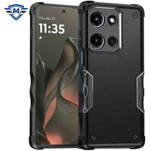 [METKASE] For Motorola Edge 2025 Exquisite Tough Shockproof Hybrid Case Cover - Black
