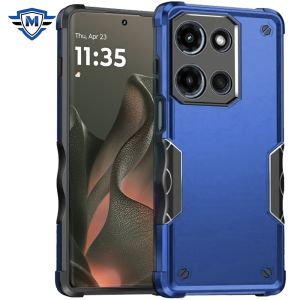 [METKASE] For Motorola Edge 2025 Exquisite Tough Shockproof Hybrid Case Cover - Blue