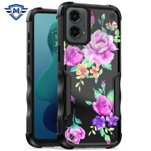 For Motorola Moto G 5G 2024 METKASE Premiuma A Exquisite Design Hybrid in Slide-Out Package - Tropical Romantic Colorful Roses Floral