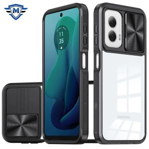 For Motorola Moto G 5G 2024 METKASE Fusion Transparent Clear Hybrid Case Cover in Premium Slide-Out Package - Black