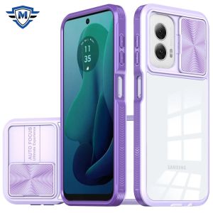 For Motorola Moto G 5G 2024 METKASE Fusion Transparent Clear Hybrid Case Cover in Premium Slide-Out Package - Purple