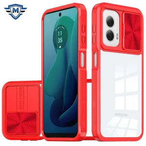 For Motorola Moto G 5G 2024 METKASE Fusion Transparent Clear Hybrid Case Cover in Premium Slide-Out Package - Red