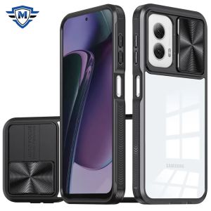 For Motorola Moto G Stylus 5G 2024 METKASE Fusion Transparent Clear Hybrid Case Cover in Premium Slide-Out Package - Black