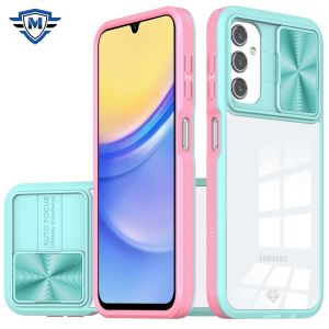 For Samsung A15 5G METKASE Fusion Transparent Clear Hybrid Case Cover in Premium Slide-Out Package - Pink/Blue
