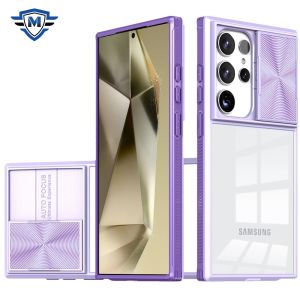For Samsung Galaxy s24 Ultra METKASE Fusion Transparent Clear Hybrid Case Cover in Premium Slide-Out Package - Purple
