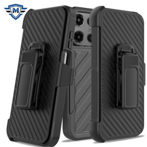 [METKASE] For Motorola Edge 2025 Noble lined shockproof dual layer hybrid - Black/Black12
