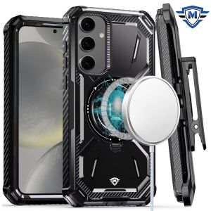 For Samsung Galaxy s24 Plus METKASE Premium Holster with Magnetic Ring Stand in Slide-Out Package - Black