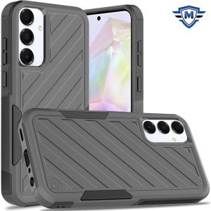 METKASE For Samsung Galaxy A36 Noble lined shockproof dual layer hybrid - Grey/Black