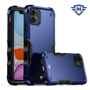 For iPhone 15 METKASE Exquisite Tough Shockproof Hybrid in Slide-Out Package - Dark Blue/Black