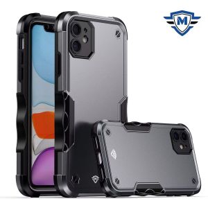 For iPhone 11 METKASE Exquisite Tough Shockproof Hybrid in Slide-Out Package - Grey/Black