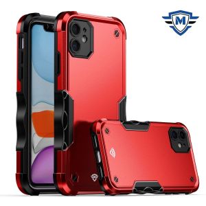 For iPhone 15 METKASE Exquisite Tough Shockproof Hybrid in Slide-Out Package - Red/Black