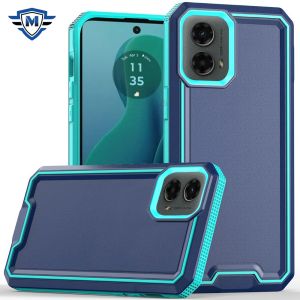 For Motorola Moto G 5G 2024 METKASE Rank Tough Strong Modern Fused Hybrid in Slide-Out Package - Blue