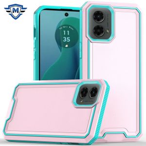 For Motorola Moto G 5G 2024 METKASE Rank Tough Strong Modern Fused Hybrid in Slide-Out Package - Light Pink